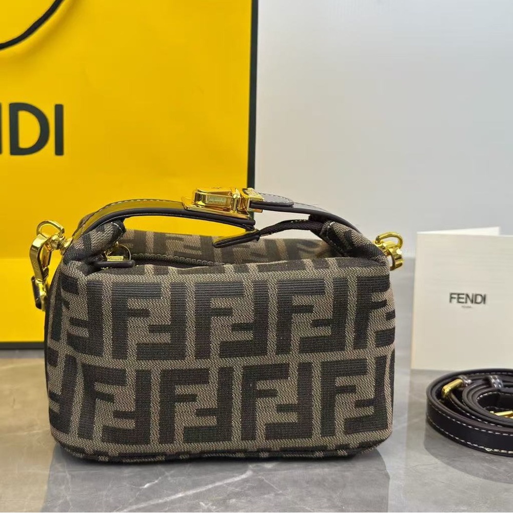 Fendi FF Jacquard Mini Vanity Bag Top Handle Crossbody